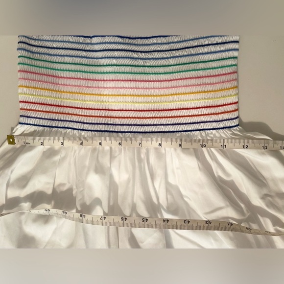 Petersyn Carrington NWT White Ruched Strapless multicolor stripe dress - Picture 5 of 6